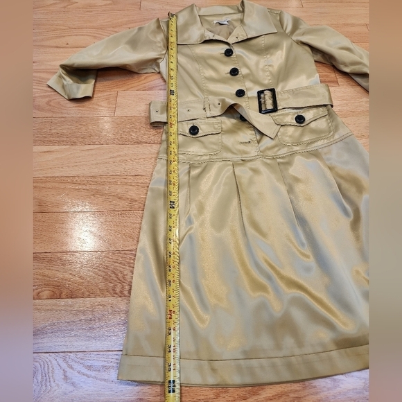 Vintage VERTIGO PARIS Satin Trench-Style Dress - Picture 13 of 16